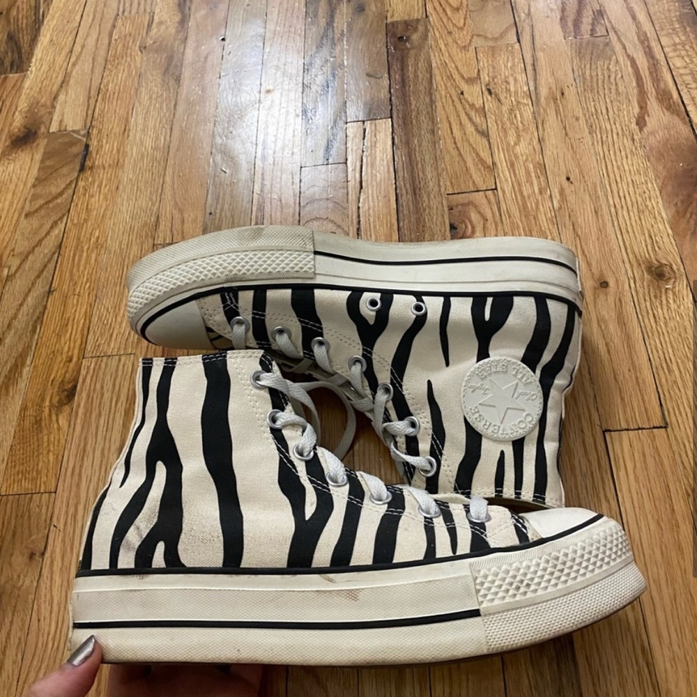 Converse Zebra Print High Top Platform Sneaker - image 4
